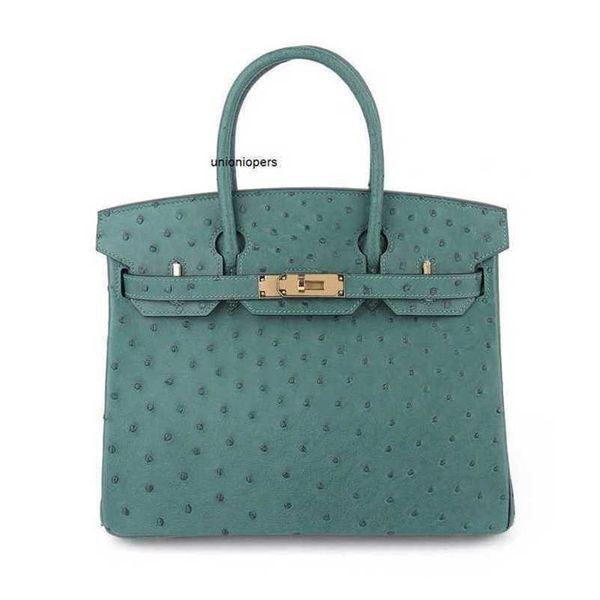 

birkins bags 2022 new ostrich leather wax thread hand sewn lady fashion high-end handbag large capacity ayw