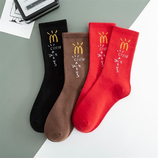 

mens womens socks 3 pairs men skateboard hip hop harajuku streetwear crew sock cotton dropshiping161s, Black