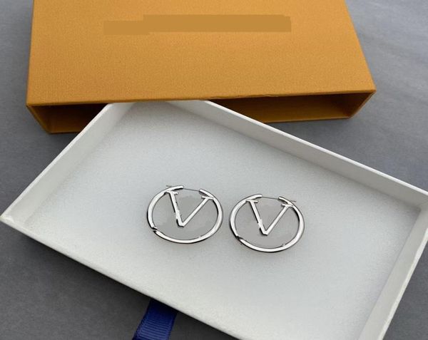 

luxury silver hoop earrings for lady women orrous girls ear studs set designer jewelry earring valentine039s day gift engagemen4630422, Golden;silver