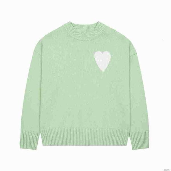 

amis paris fashion mens designer amies knitted sweater embroidered red heart solid color big love round neck sweaters for men and women d3lw, White;black