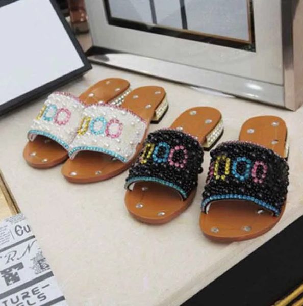 

women slippers fashion summer beach pearl indoor sandals breathable trend soft indoor outdoor versatility casual cool breathable, Black