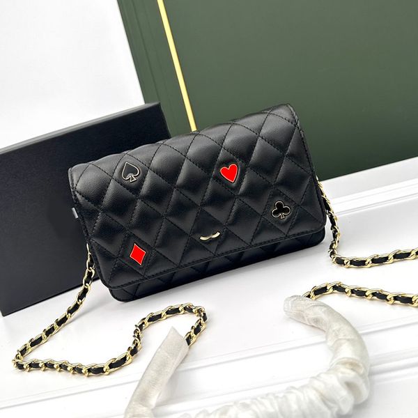 

womens classic flap square bag designer tote heart spade diamond lambskin leather gold metal hardware crossbody shoulder handbags luxury pur