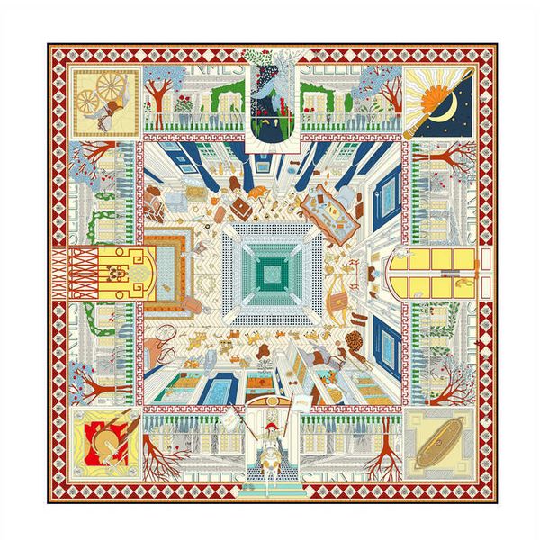 

sarongs silk scarf women palace print square scarves head echarpes silk foulards femme wraps beach shawls bandana lady hijabs 90cm p230323, Blue;gray