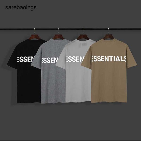 

designer t shirt fogg double line essennew reflective letters printed short sleeve tee european loose couple tee, White;black
