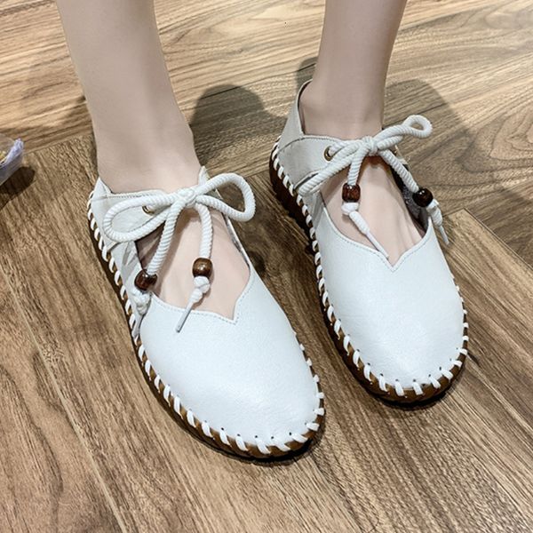 

sandal casual single shoes 2023 spring soft sole nonslip oxford flat comfort lace up light woman walking 230324, Black