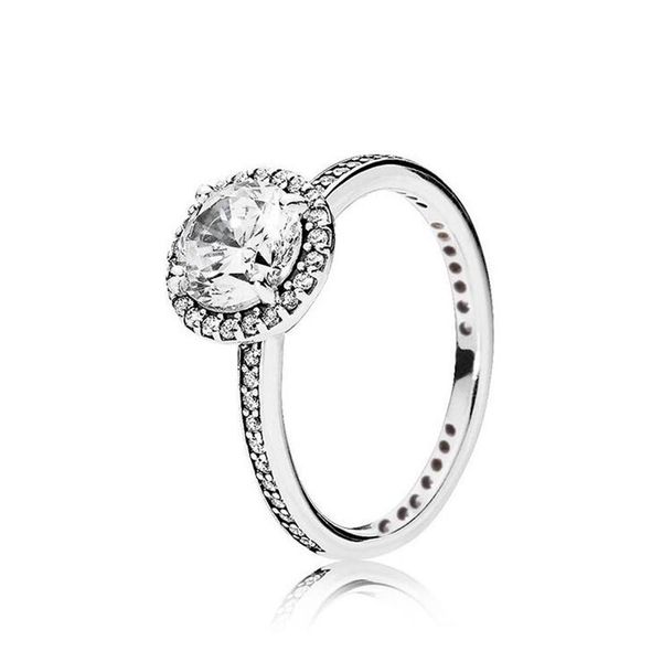 

real 925 sterling silver cz diamond ring with original box set fit pandora style wedding ring engagement jewelry for women girls246o