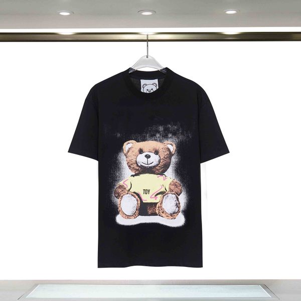 

fashion designers men's tshirt womens cotton and bear t shirt short sleeve and crew neck tees ladies streetwear t-shirts, White;black
