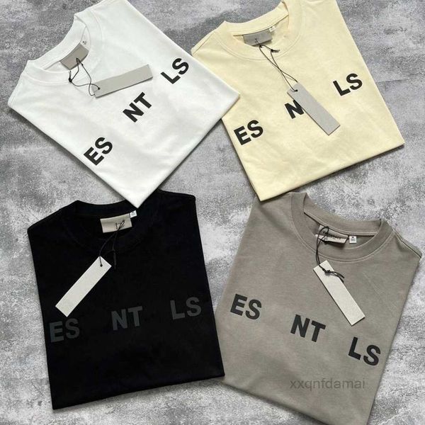 

ess mens t-shirts and polo shirts fog double thread three-dimensional silica gel letter trend loose high street brand couple short sleeve ts, White;black