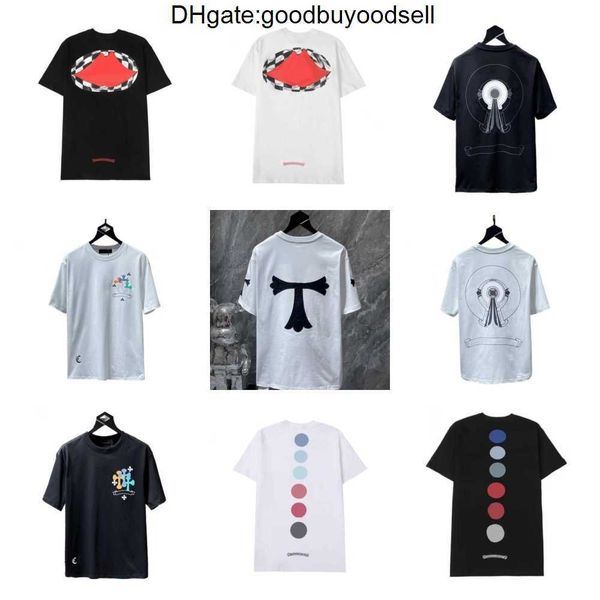 

classics men's t-shirts heart brand crew neck chromes short sleeves tees ch women sweater casual horseshoe, White;black