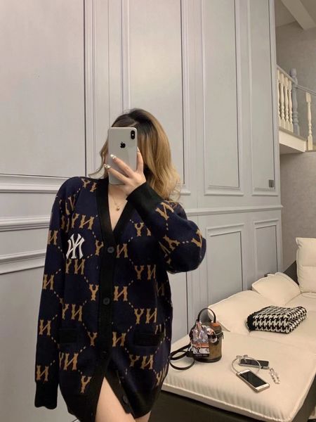 

women's knits tees autumn and winter women's vneck cashmere embroidered cardigan sweater korean style lazy loose long sleeve youth, White