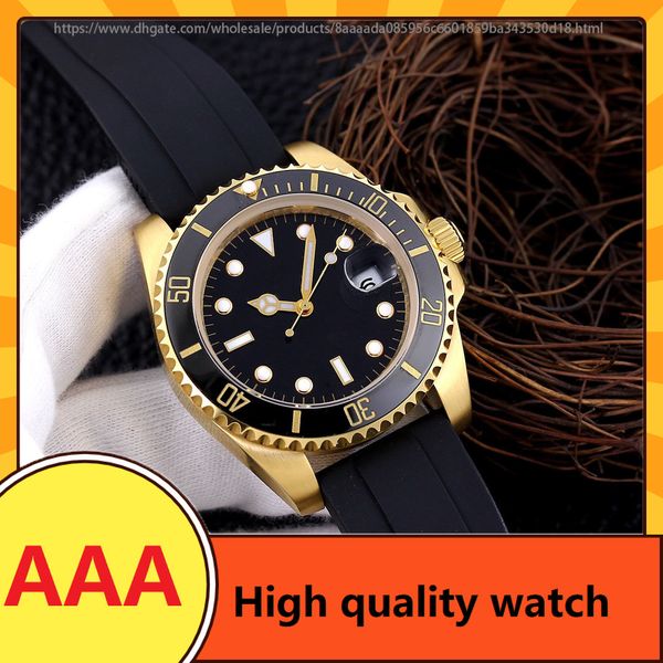 

men watch 904l stainless steel automatic mechanical ceramic watch ring waterproof watch 40mm-rlx-11, Slivery;golden