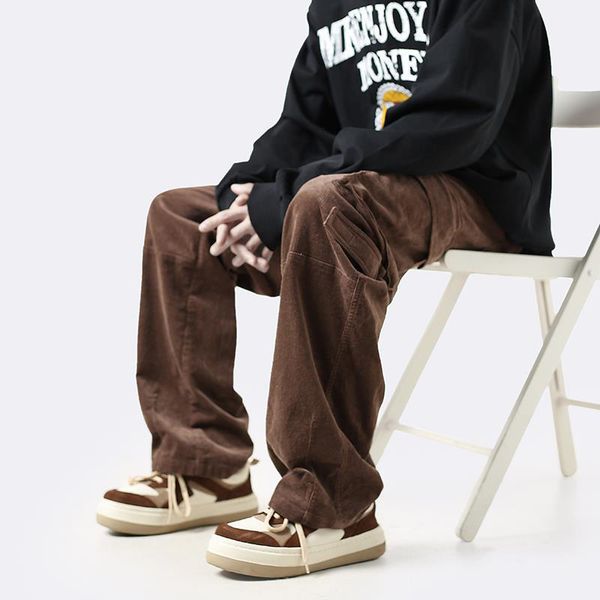 

men's pants houzhou vintage cargo for men retro black trousers male pockets loose casual oversize japanese streetwear hip hop 230324