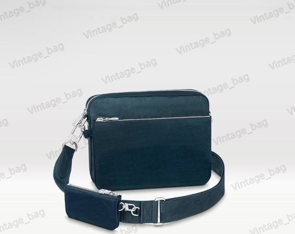 

trio messenger bag with small coin purse removable front zipped pocket men 3 in 1 check designer crossboay shoulder bags adjustable jacquard