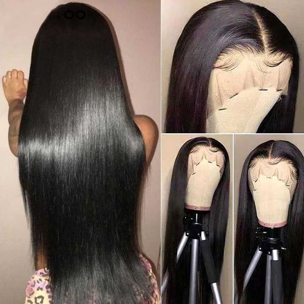 

front lace headpiece wig 180% 4x4close13x4front human hair wigs230323, Black