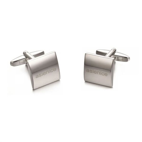 

asienice 6 pairs/set square cuff links men fashion gold plated 18k unique anniversary holiday birthday men gift, Silver