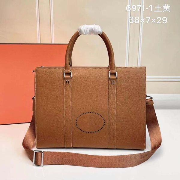 

10a high mirror quality men shoulder bag handbags briefcase business bag head layer cowhide luxury messenger bags h brand lapcomputer handba