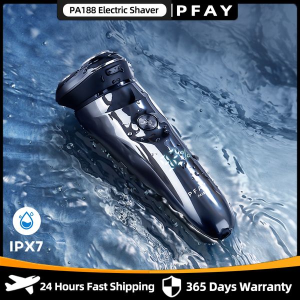 

electric shavers pfay pa188-a men's electric shaver ipx7 waterproof electric razor shaving machine for men lcd wet dry dual use beard t