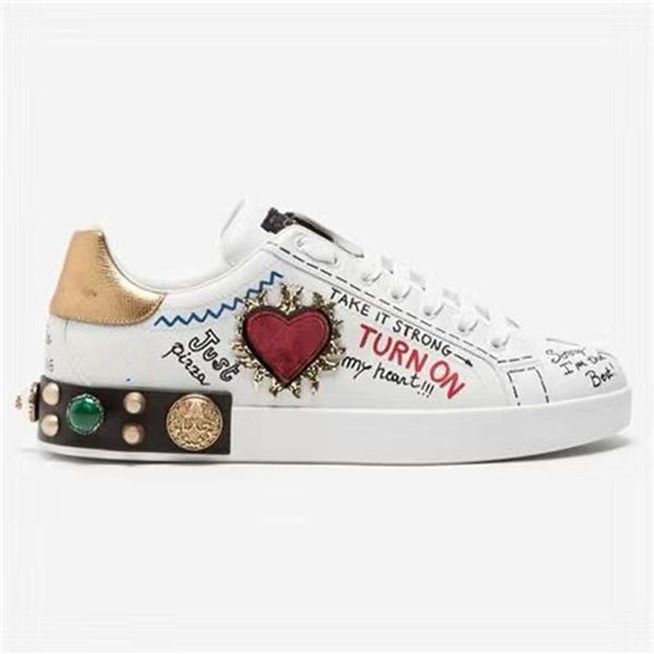 

brands dg sneakers dolcly nappa gabbanaly high luxury designer portofino 22ss shoes white quality leather comfort calfskin outdoor trainers, Black
