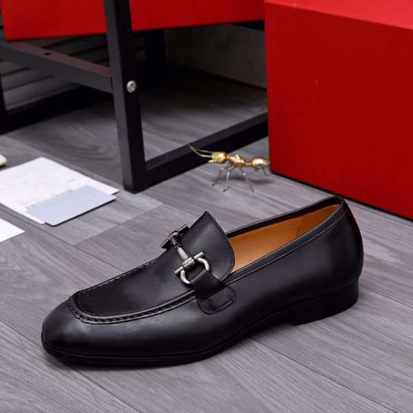 

2023 men's designer dress shoes new style business fashion genuine leather flats brand party wedding formal oxfords size 38-44, Black