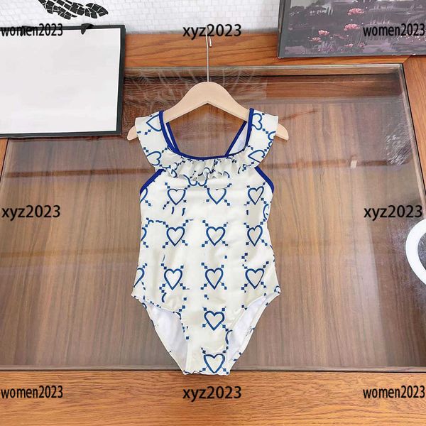 

kids designer clothes girls swimwear designer baby one-piece new arrival heart pattern bathing suit size 80-150 cm mar23, Black