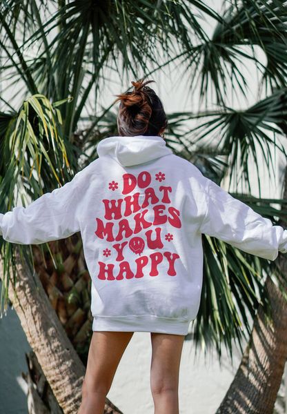 

women's hoodies sweatshirts do what makes you happy hoodie aesthetic hoodie aesthetic preppy sayings on back trendy hoodies positivity, Black