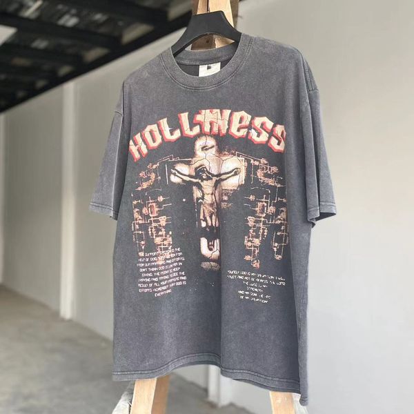 

men's do print casual short sleeve high street retro retro do old letter printed sweatshirt men's and women's short sleeve wi, White;black
