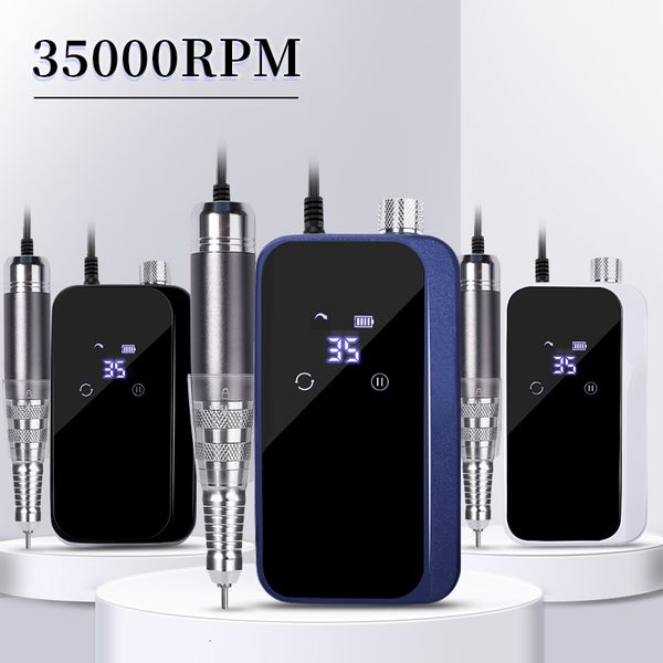 

nail art equipment drill professional lathe machine mill for manicure electric s sander s polisher cutter file 35000rpm gel motor 230323, Silver
