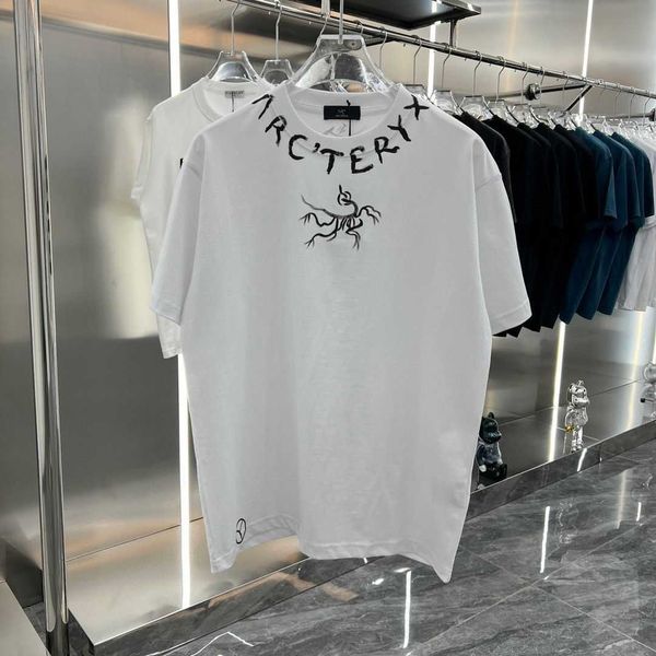 

arc t shirt for men arcterxy tees 23ss new graffiti short sleeve mesh red men's and women's loose round neck half sleeve backing t, White;black