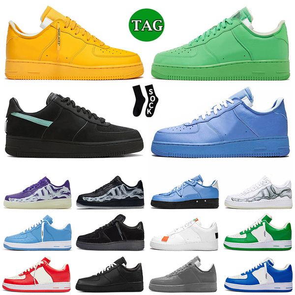 

2023 new designer one running shoes for mens women classic 1 triple black white ow x brooklyn brown grey panda skeleton sneakers platform ou