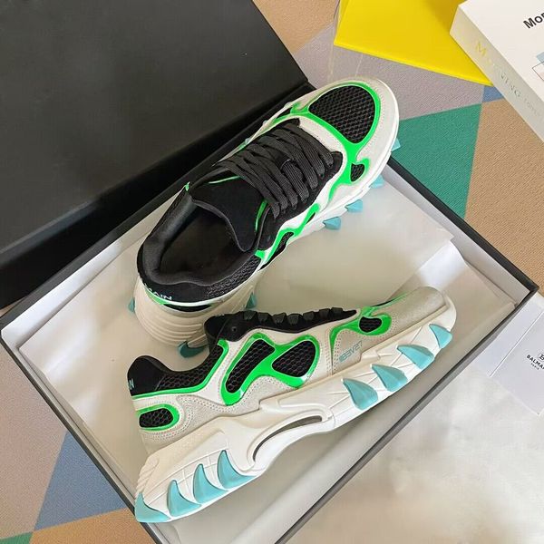 

luxury brand b-east men sneakers shoes suede leather & mesh trainers perfect quality 1.1 man casual walking mixed-material runer sports eu38, Black