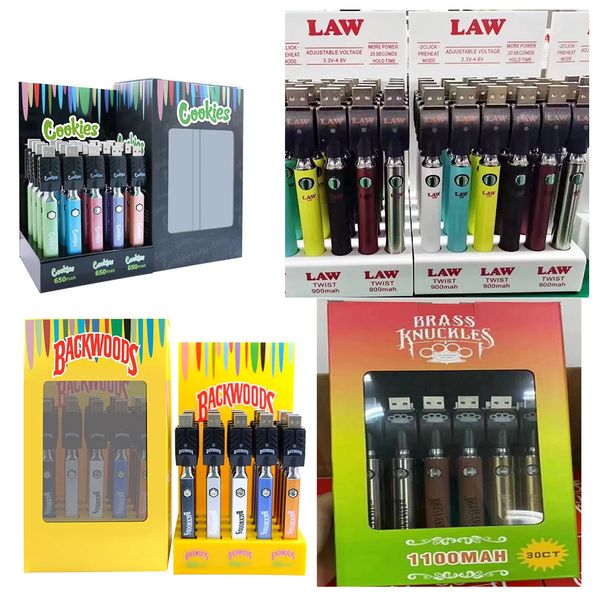 

brass knuckles cookies backwoods law battery e cigarette preheat vv twist batteries 650mah 900mah 1100mah voltage adjustable usb charger