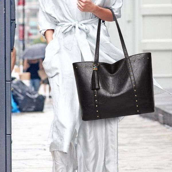 

hbp fashion bag versatile women's bag tassel solid pu handbag