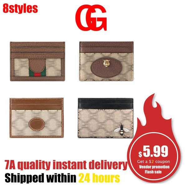 

8 styles guccig marmont card holders wallet men key wallets canvas genuine leather women's bee purse fashion passport credit card slot, Brown;gray