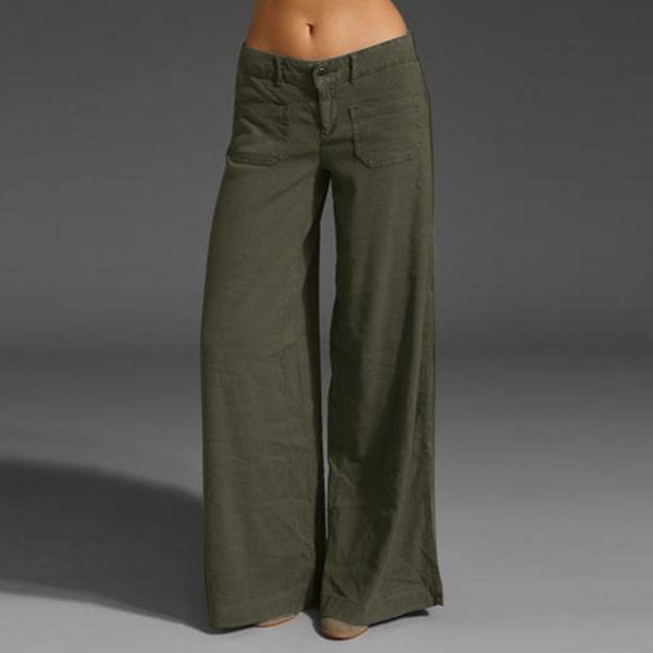 

women's pants solid color wide leg summer vintage straight trousers streetwear front zip causal pantalon pantalones 230325, Black;white