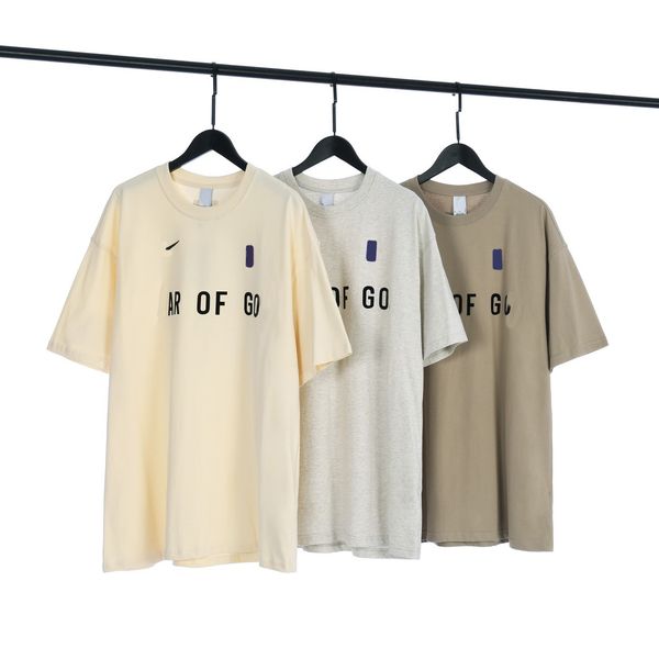 

2023 summer tee shirts new high-quality of three-way joint crewneck short sleeves pure cotton men's and women's casual short sleev, White;black