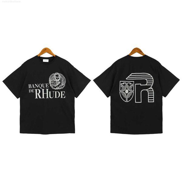 

designer oversize plus cloth new men's short sleeve street rhude large print letter fashion tshirtu1m9, White