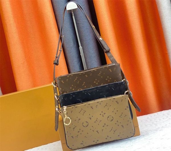 

designer bags l handbag tote women shoulder crossbody bag 3 in 1 pouch fashion luxurys genuine leather monograms messenger wallet pouches wo