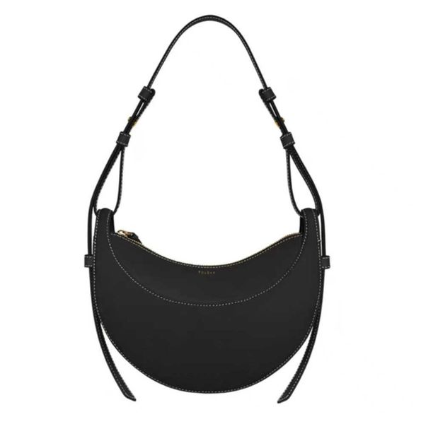 

evening bags new polene numero new dix half-moon bag full-grain textured/smooth calf leather tote 2022 designer zip closure