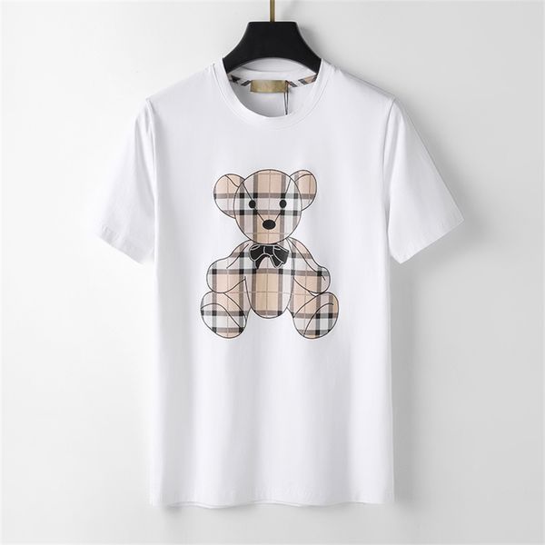 

designer men's t-shirt black and white beige plaid stripe brand pure cotton breathable slim casual shirt street same style women's, White;black