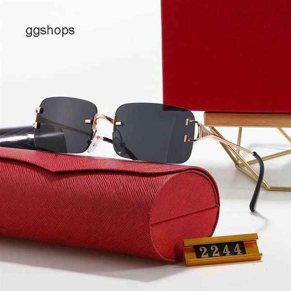 

2021 brand luxury sunglasses square transparent gradient rimless for men and women designer outdoor fashion glasses298t, White;black