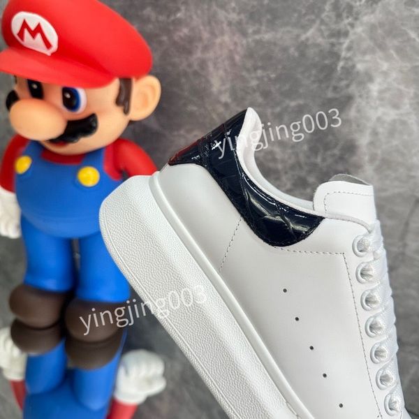 

2023 new women sneakers boots shoes leather lace-up sneaker cowhide fashion lady trainers woman shoe men gym sneakers, Black