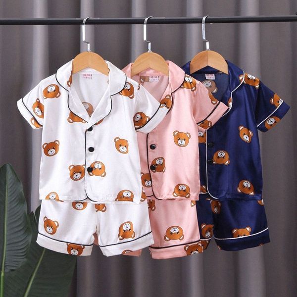

baby pyjamas sets kids clothes clothing sets new summer children cartoon pajamas for girls boys sleepwear long-sleeved cotton nightwear v2l9, White