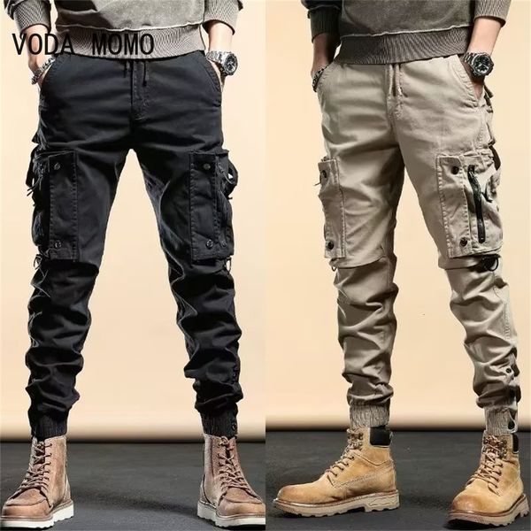

men's pants men pants overalls men's trendy brand trousers ins ankle length loose functional harem pants youth casual pants mens f, Black