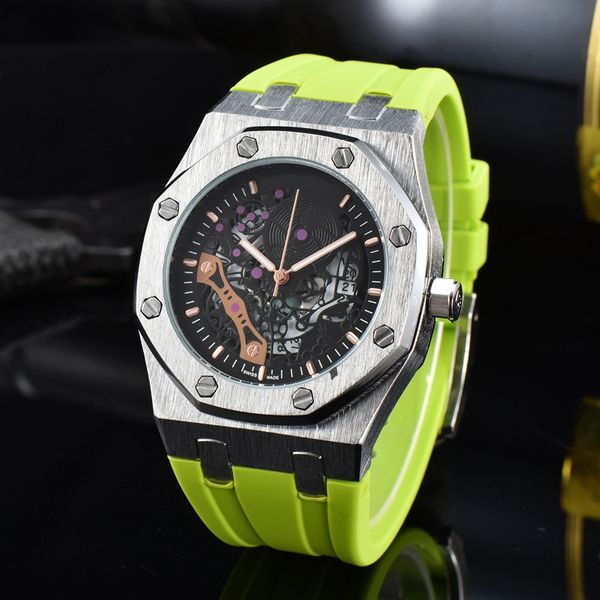 

wristwatches for 2023 new mens watches three stitches quartz watch luxury brand rubber and leather belt men accessories round shape fashion, Slivery;golden