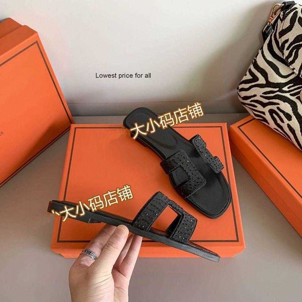 

2021 fashion sandals genuine leather h women slippers summer luxury flat slides ladies beach sandal party wedding oran slipper mkj0002 n lwe, Black