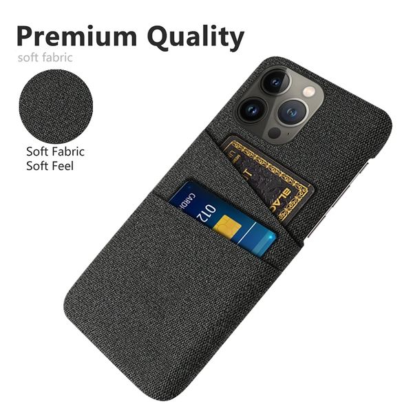 

luxury cases dual card fabrics texture back cover for iphone 13 12 11 pro x xr xsmax 8 7 plus case cotton cloth case for iphone 14 pro
