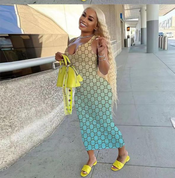 

2023 new women fashion casual dresses v neck sleeveless new luxury ggity female loose party beach dresses, Black;gray