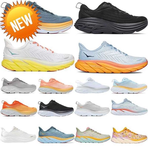 

outdoor og hoka one bondi 8 running shoes athletic local boots clifton 8 white training sneakers accepted lifestyle shock absorption highway, Black