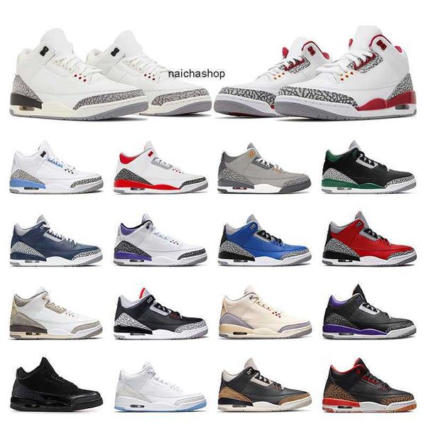 

men basketball shoes 3 3s sports running sneakers unc cardinal red dark iris white cement reimagined cool grey a ma maniere black cat womens