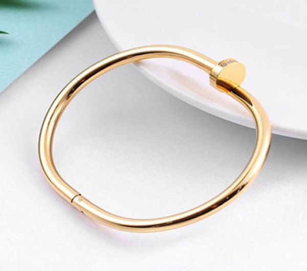 

width 3 mm nail bracelet designer bracelets luxury jewelry for women fashion bangle titanium steel alloy goldplated craft never f9839126, Black